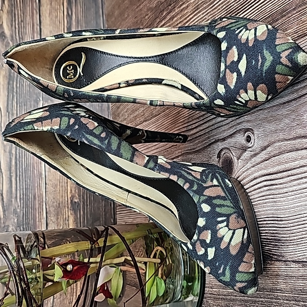 NEW AUTHENTIC ALEXANDER McQUEEN CAMOUFLAGE FLORAL PLATFORM HEELS